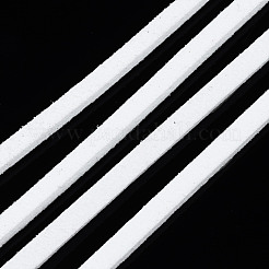 環境に優しいフェイクスエードコード  フェイクレース  ホワイト  3.0x1.4mm  約98.42ヤード（90m）/ロール&nbsp;LW-R007-3.0mm-1125
