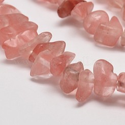 チェリークォーツガラスチップビーズ連売り  3~8x3~8mm  穴：1mm  約34インチ&nbsp;X-G-L269-41