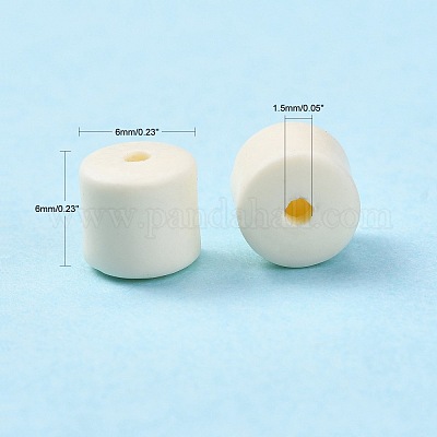 樹脂粘土ビーズ連売り  コラム  ベージュ  5~7x6mm  穴：1.5~2mm  約61~69個/連  15.74インチ&nbsp;CLAY-T001-C18-1