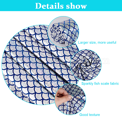 Fishscale Pattern Polyester Fabrics&nbsp;DIY-WH0304-508A-1
