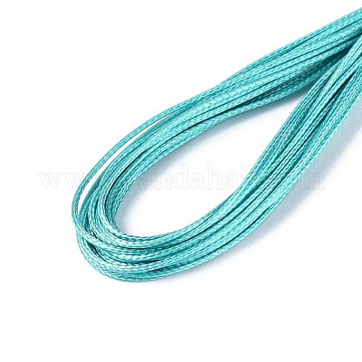 ポリエステルワックスコード  ラウンド  淡いターコイズ  0.5mm  5 M /バンドル&nbsp;YC-TAC0001-16-1