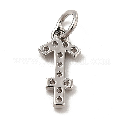 Brass Micro Pave Cubic Zirconia Charms&nbsp;KK-E077-02P-07-1