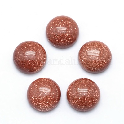 合成ゴールドストーン金砂石カボション  半円  12x5~6mm&nbsp;G-P393-R24-12mm-1