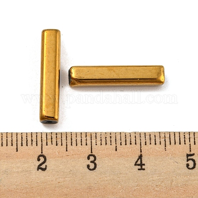電気メッキガラスビーズ  多面カット  長方形  ダークチソウ  19.5~20x4x4mm  穴：1mm&nbsp;GLAA-D024-01M-1
