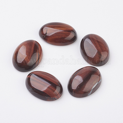 Natural Dyed & Heated Red Tiger Eye Flat Back Cabochons&nbsp;G-G741-13x18mm-13-1