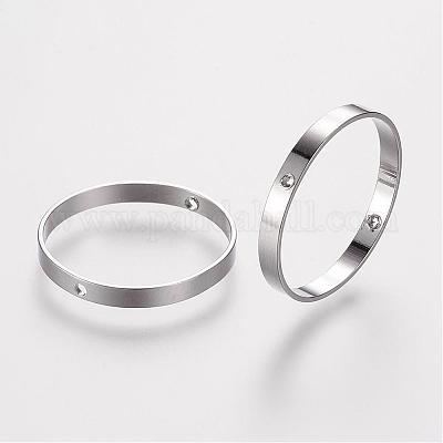 真鍮製ビーズフレーム  リング  プラチナ  20x2mm  穴：0.6mm&nbsp;KK-F696-20mm-P-1