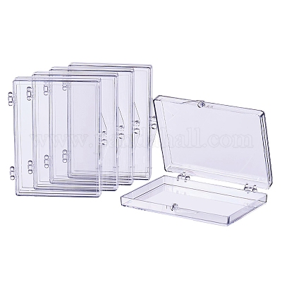 クリアプラスチックビーズ収納ケース  直方体の  透明  9.3x6.8x1.6cm&nbsp;CON-WH0019-04-1
