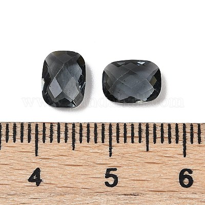 ガラスカボション  長方形  ブラック  8x6x3.5mm&nbsp;GLAA-D281-01-1