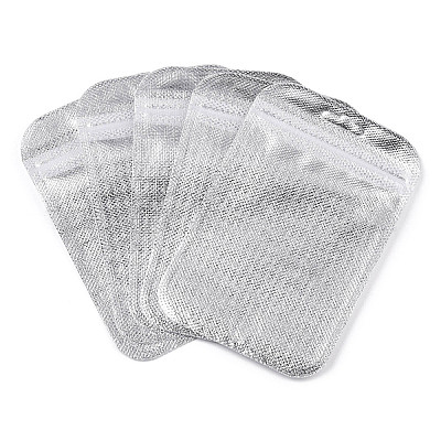 半透明のプラスチック製再封可能な包装袋  長方形  銀  13x8.5x0.03cm&nbsp;OPP-Q006-03S-1