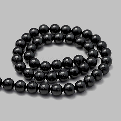 シェルパールビーズ連売り  グレードA  ラウンド  ブラック  12mm  穴：1mm  約34個/連  16インチ&nbsp;BSHE-L026-07-12mm-1