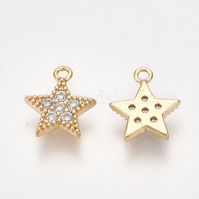 Brass Cubic Zirconia Charms&nbsp;KK-S350-278-1
