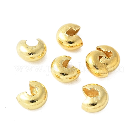 アイアン製つぶし玉カバーカシメ玉カバー  ニッケルフリー  ゴールドカラー  直径5mm  穴：1.5~1.8mm&nbsp;IFIN-H030-NFG-NF-1