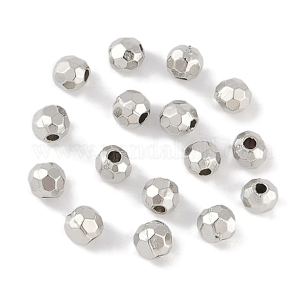 CCBプラスチックビーズ  ラウンド  多面カット  4x3.5mm  穴：1.4mm&nbsp;ALUM-U001-01B-01-1