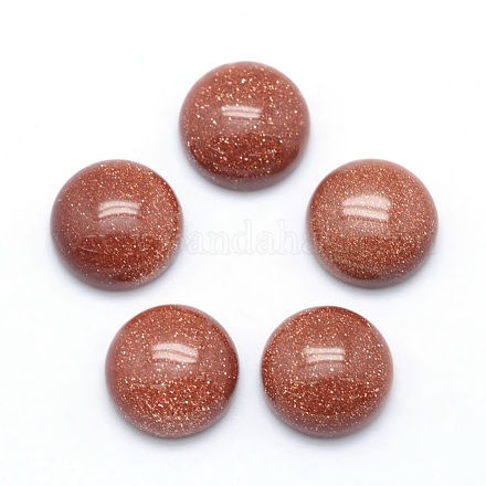 合成ゴールドストーン金砂石カボション  半円  12x5~6mm&nbsp;G-P393-R24-12mm-1