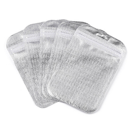 半透明のプラスチック製再封可能な包装袋  長方形  銀  13x8.5x0.03cm&nbsp;OPP-Q006-03S-1