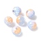 Two Tone Transparent Acrylic Beads, Hand Painted Beads, Round, with Glitter Powder & Enamel, Light Steel Blue, 15x14mm, Hole: 3mm