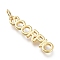 Brass Pendants, with Jump Rings, Cadmium Free & Lead Free, Long-Lasting Plated, Constellation/Zodiac Sign, Word, Scorpio, 33.5x7x2mm, Hole: 4.5mm