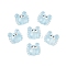 Transparent Glass Beads, Hand Painted Beads, Crab, Light Blue, 12.5x14x7mm, Hole: 1mm