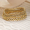 5Pcs CCB Round Beaded Stretch Bracelets, Golden, 190~205mm