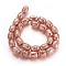 Electroplated Natural Lava Rock Beads Strands, Long-Lasting Plated, Column, Rose Gold Plated, 14x10~10.5mm, Hole: 1mm, about 28pcs/strand, 15.55 inch(39.5cm)