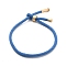 Cotton Cord Bracelets, with Brass Finding, Golden, Cornflower Blue, 8-1/2 inch(21.5cm)~9 inch(23cm)