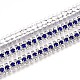 鉄ラインストーンカップチェーン  スプールで  銀  ミディアムブルー  8.5x3mm  約14.99フィート（4.57m）/ロール&nbsp;CH-T006-04S-04-1