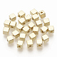CCBプラスチックビーズ  キューブ  ゴールドカラー  4x4x4mm  穴：1.4mm  約6900個/500g&nbsp;CCB-T010-48G-1