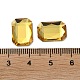 クリアガラスカボション  多面カット  長方形  ゴールド  14x10x3.5mm&nbsp;GLAA-B015-20B-3