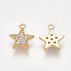 Brass Cubic Zirconia Charms&nbsp;KK-S350-278-2
