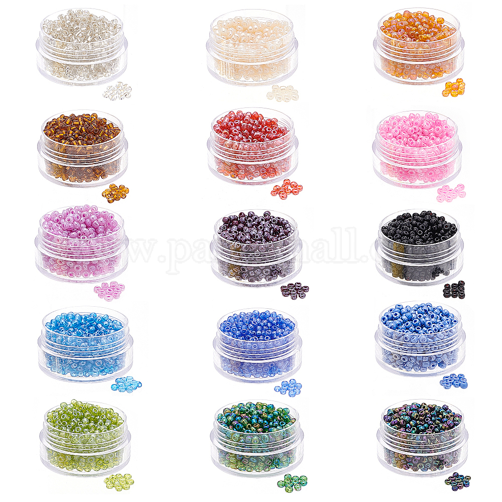 700 Glass 8/0 Opaque Striped Seed Beads - 3mm, 2 & 3 Colored Stripes, For Jewelry Making