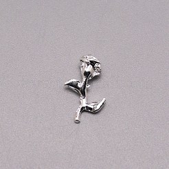 Rose Flower Alloy Cabochons&nbsp;MRMJ-CJC0005-005P