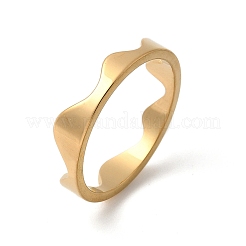 304ステンレススチール指輪  ゴールドカラー  4mm  内径：17.4mm&nbsp;RJEW-H253-02G