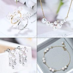 ABSプラスチックパール調ビーズ  片穴ビーズ  ラウンド  ホワイト  13.5x7x3cm  5~12mm  半分穴：1~1.6mm  220個/セット&nbsp;OACR-PH0001-15