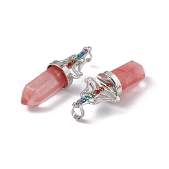 Cherry Quartz Glass Big Pointed Pendants&nbsp;G-I342-01P-01