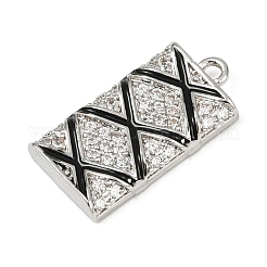 Brass Micro Pave Cubic Zirconia Pendants&nbsp;KK-R224-02P