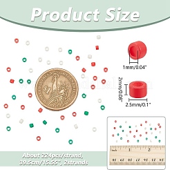 2 連売り 手作りランプワークビーズ 連売り  ディスクビーズ  カラフル  2.5x2mm  穴：1mm  約224個/連&nbsp;LAMP-NB0002-08A