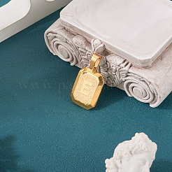 1Pc Stainless Steel Rectangle with Letter Pendants&nbsp;NJEW-TA0001-22E