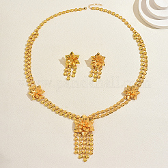 Luxury Alloy Floral Tassel Long Necklace & Earrings Set for Women&nbsp;KK0022