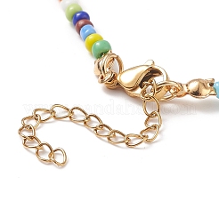 Colorful Synthetic Turquoise Starfish & Shell Pearl & Glass Seed Beaded Necklace for Women&nbsp;NJEW-TA00044