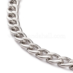 Tarnish Resistant Men's 304 Stainless Steel Cuban Chains Bracelets and Necklaces Jewelry Sets&nbsp;SJEW-JS01159