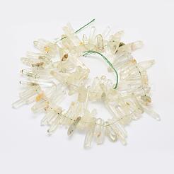 Natural Green Smoky Quartz Beads Strands&nbsp;G-K202-03
