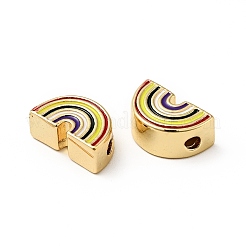 Rack Plating Brass Enamel Beads&nbsp;KK-E060-08G