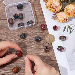 15Pcs Natural Indian Agate European Beads&nbsp;G-SP0001-46