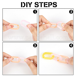 120 Pcs 6 Colors Transparent Acrylic Linking Rings&nbsp;TACR-OC0001-05