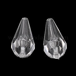 透明なアクリルビーズ  多面カット  ティアドロップ  透明  21x11mm  穴：2mm  約395個/500g&nbsp;TACR-351-01