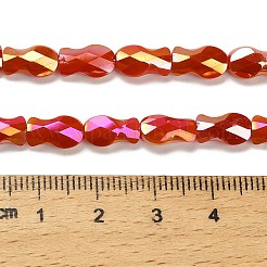 電気メッキガラスビーズセット  魚  ABカラー  多面カット  レッドオレンジ  10x6x4mm  穴：1.2mm  約70個/連  27.56''（70センチメートル）&nbsp;EGLA-P066-01A-AB07