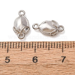 304ステンレススチールコネクタチャーム  花のつぼみのリンク  ステンレス鋼色  12x6.5x2.5mm  穴：1mm&nbsp;STAS-N124-60P