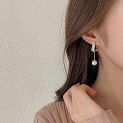 Alloy Crystal Rhinestone Dangle Stud Earrings&nbsp;FS-WG37841-01