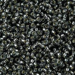 MIYUKIラウンドロカイユビーズ  日本製シードビーズ  （rr21)シルバーライニンググレー  15/0  1.5mm  穴：0.7mm  約5555PCS /ボトル  10 G /ボトル&nbsp;SEED-JP0010-RR0021