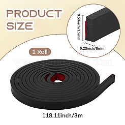 粘着性TPEコンタクトペーパー  壁のステッカー  棚ライナードレッサー引き出しロッカー用  ブラック  15x6.5mm&nbsp;FIND-WH20001-91C-01
